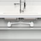 Sifão Duplo Sanfonado Extensível Blukit com Copo Branco Universal