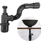 Sifão Flexível Copo Preto Rígido Para Banheiro Pia Sanfonado Sifão Flexível Copo Preto Rígido Para Banheiro Pia Sanfonado