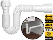 Sifão Sanfonado Extensivo Flex Plástico Abs Branco Bestfer BFH1802
