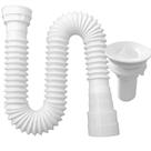Sifão Sanfonado Multiuso 52Cm Branco Com Valvula Branco