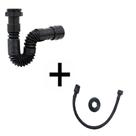 Sifão Sanfonado Preto Universal + Engate Flexível Black 40cm Sifão Sanfonado Preto Universal + Engate Flexível Black 40cm