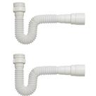 Sifão Sanfonado Tubo Extensível Multiuso Branco 72cm Universal Socel 2 Unidades