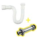 Sifão Sanfonado Universal Para Lavatórios ou Tanques + Tudo de Ligação de Bacia Sanitária Extensível Cód. 2109