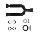 Sifao tubo ext.dup.univ. black porca pp c/ canopla - 0,7m - 030214
