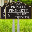 Sign Bmytoo Private Property No Trespassing de 12 x 8 polegadas - pacote com 2 Sign Bmytoo Private Property No Trespassing de 12 x 8 polegadas - pacote com 2