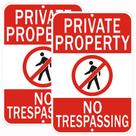 Sign Cefrashi Private Property No Trespassing, pacote com 2 unidades de 45x30cm