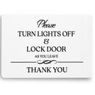 Sign Globe Rocket Apague as luzes e tranque a porta 13 x 9 cm