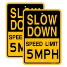 Sign Joffreg Slow Down Speed Limit 5 MPH 43x30cm Alumínio