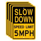 Sign Joffreg Slow Down Speed Limite 5 km/h 44x30 cm Alumínio