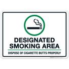 Sign Sigo assina área designada para fumar em alumínio de 25x35cm