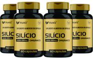 Silício Orgânico 240 Cápsulas 490 mg Silicio kit 4 frascos x 60 capsulas