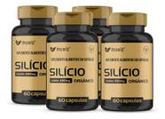 Silício Orgânico 490mg 60 Capsulas - Kit 4 Frascos Muwiz firmeza da pele fortalece cabelos e unhas
