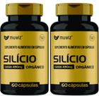 Silício Organico 60 Cápsulas 490mg Suplemento Alimentar Muwiz Kit 2 Unidades total 120 cápsulas