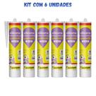Silicone Acético Transparente Multiuso 250g Quartzolit - kit 6un