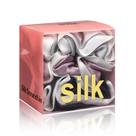 Silk Scrunchies Silmer 100% amora, seda bicolor, pacote com 3