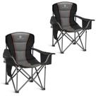 Silla de Camping ALPHA CAMP Sobredimensionada con Bolsa Térmica Negra