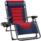 Silla de Gravedad Cero Best Choice Products Gran Tamaño Azul Marino/Rojo