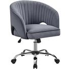 Silla de Oficina Yaheetech de Felpa Giratoria con Respaldo Barril Gris Silla de Oficina Yaheetech de Felpa Giratoria con Respaldo Barril Gris