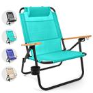 Silla de Playa Mochila Water Buffalo Bondi para Adultos con Posiciones Reclinanbles, Porta Vasos y Respaldo Alto