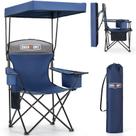 Silla de Playa Overmont con Toldo de Sombra y Nevera 150kg Azul