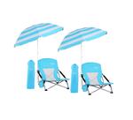 Silla de Playa Plegable WGOS con Sombrilla para Adultos Azul