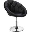 Silla giratoria de tocador Yaheetech con respaldo redondo capitoné en negro