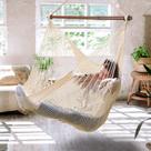 Silla Hamaca Caribeña Bathonly Mejorada con Barra de Metal Beige Silla Hamaca Caribeña Bathonly Mejorada con Barra de Metal Beige