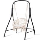 Silla Hamaca Colgante SUNCREAT para Interior/Exterior con Soporte 180 kg Silla Hamaca Colgante SUNCREAT para Interior/Exterior con Soporte 180 kg
