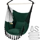 Silla Hamaca Colgante Y-STOP con Cuerda y 2 Cojines Verde