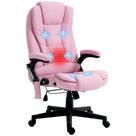Silla HOMCOM Vinsetto de Masaje y Calor de Lino con Respaldo Alto Rosa