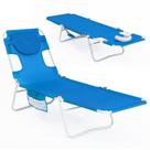 Silla Plegable para Bronceado WEJOY con Agujero para el Rostro, 5 Posiciones, Azul