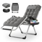 Silla Reclinable de Playa Plegable MoNiBloom para Patio Gris Capacidad 150 kg