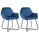 Sillas de Comedor Casafoyer Terciopelo Azul 2 piezas Sillas de Comedor Casafoyer Terciopelo Azul 2 piezas