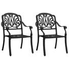 Sillas de Jardín Casafoyer de Aluminio Fundido Negras 2 pcs