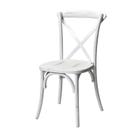 Sillas para comedor con respaldo cruzado, acabado blanco lavado, paquete de 1 Sillas para comedor con respaldo cruzado, acabado blanco lavado, paquete de 1