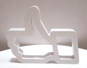 Simbolo curtir branco de madeira 12cm Simbolo curtir branco de madeira 12cm