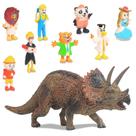 Simulação Dinossauro Animal Modelo Com 8 Bonecas Conjunto de Cena Brinquedo de Presente Infantil 10pc