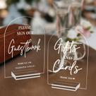 Sinais de casamento KOSKIMER, acrílico transparente de 5 x 7 polegadas com suporte, 2 peças Sinais de casamento KOSKIMER, acrílico transparente de 5 x 7 polegadas com suporte, 2 peças