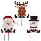 Sinais de jardim de Natal Lulu Home Metal Snowman Santa Reindeer