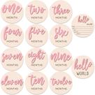 Sinais de madeira Monthly Milestone HIYZI Baby Girl 1-12 meses