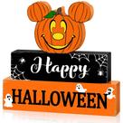 Sinais de mesa Sionoiur Halloween Mouse Pumpkin Decor 3 unidades