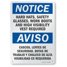 Sinal bilíngue SmartSign S-5992-AL-14 Aviso de PPE necessário