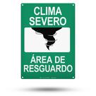 Sinal de área de abrigo para clima severo TRADESAFE Clima Severo