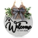 Sinal de boas-vindas FBOUPYU 3D de 30 cm para decoração de casa de fazenda com porta frontal Sinal de boas-vindas FBOUPYU 3D de 30 cm para decoração de casa de fazenda com porta frontal