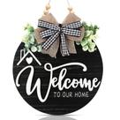 Sinal de boas-vindas FBOUPYU 3D de 30 cm para decoração de casa de fazenda com porta frontal Sinal de boas-vindas FBOUPYU 3D de 30 cm para decoração de casa de fazenda com porta frontal