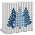 Sinal de caixa decorativo FLVGE com tema de Natal de inverno de 5x5 polegadas de madeira