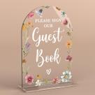 Sinal de casamento KongmoTree Acrylic Arch Por favor, assine o livro de visitas