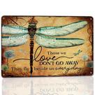 Sinal de lata Dragonfly Vintage Garden Decoração de jardim 20x30cm de metal
