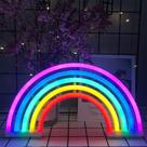 Sinal de luz de néon ENUOLI Rainbow USB alimentado por bateria 29x17 cm
