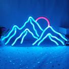 Sinal de luz LED GMMLLG Mountain Neon 43x20cm, azul gelado, vermelho